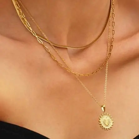 18K Stainless Steel Tarnish Free Layered Necklace