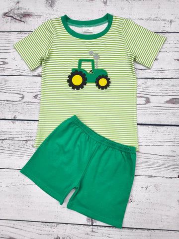 Boys Green Tractor Set