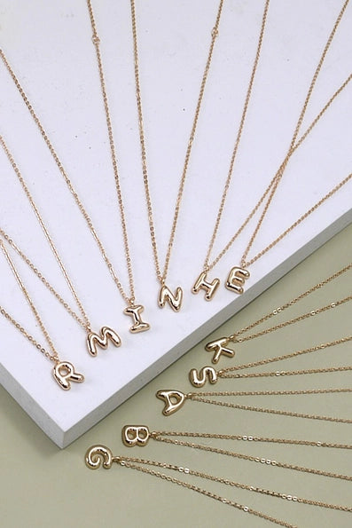 Balloon Bubble Personalized Initial Necklace - R