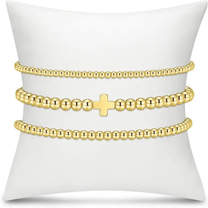 Cross Multilayer Ball Chain Bracelet