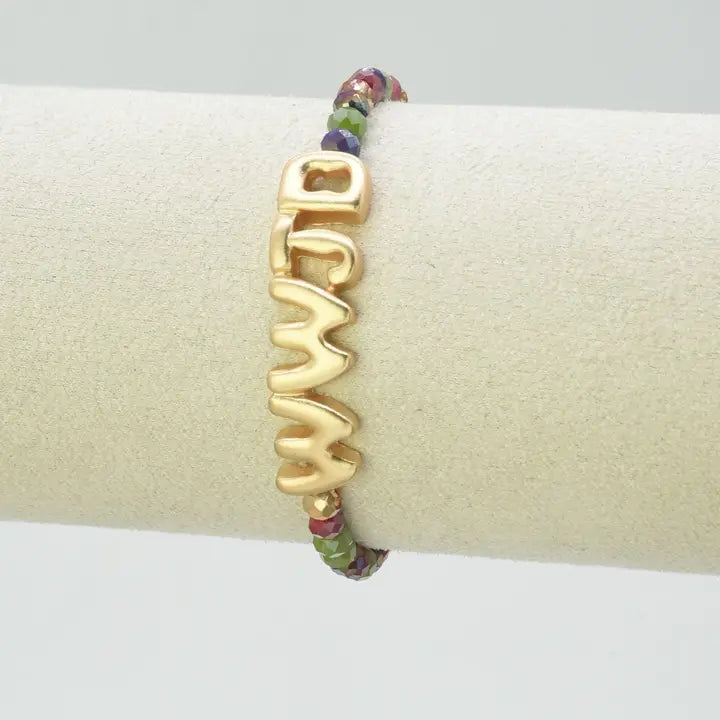 CB2309 WWJD Glass Bead Bracelet: Multi 10