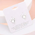 Mouse Character Stud Earrings   Clear