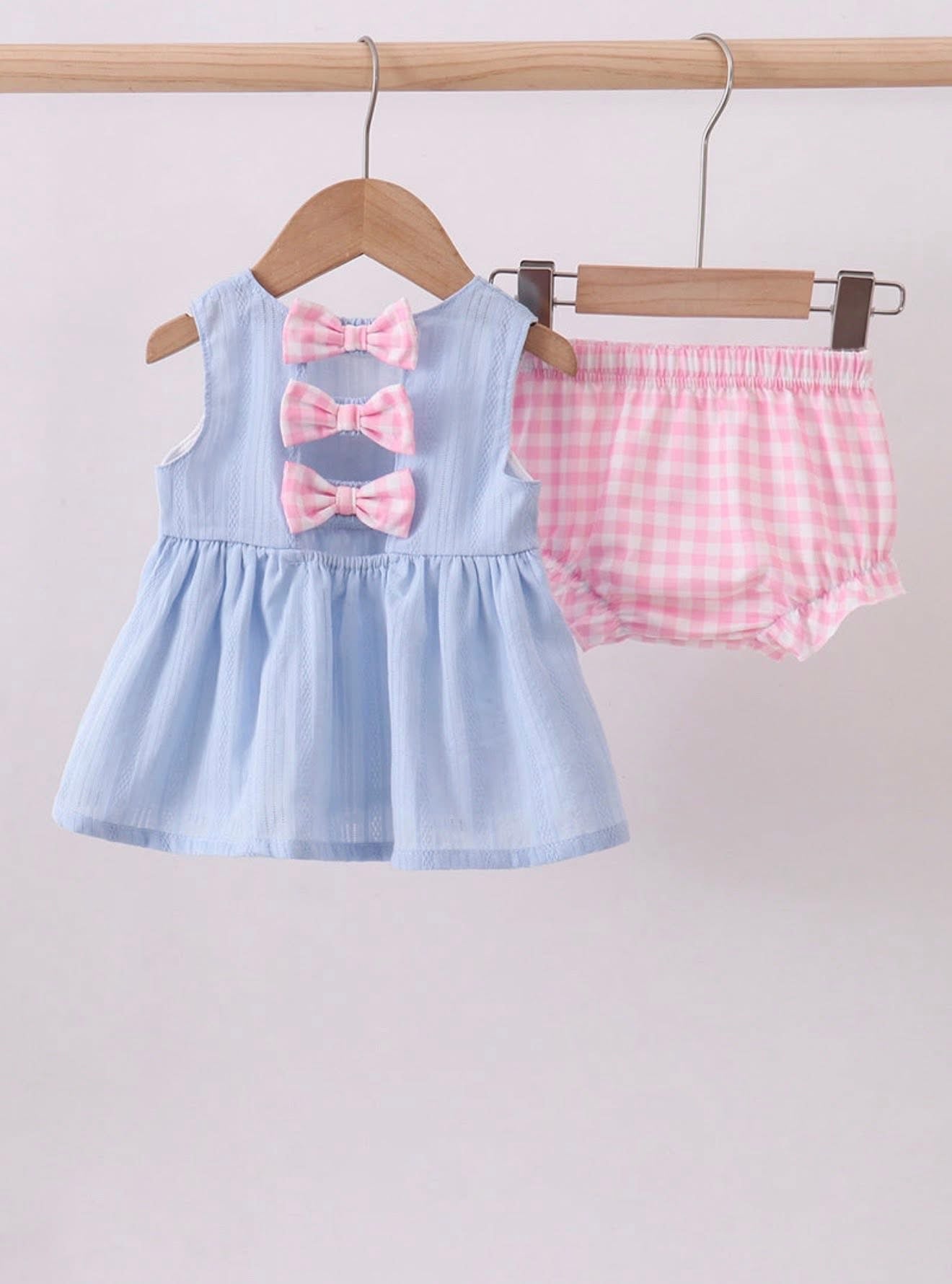 Blue sailboat embroidery jacquard bloomer set